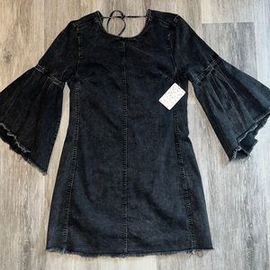 Washed look black dress